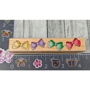 Hero Arts Bow Border F1375 Rubber Stamp Wood #L14